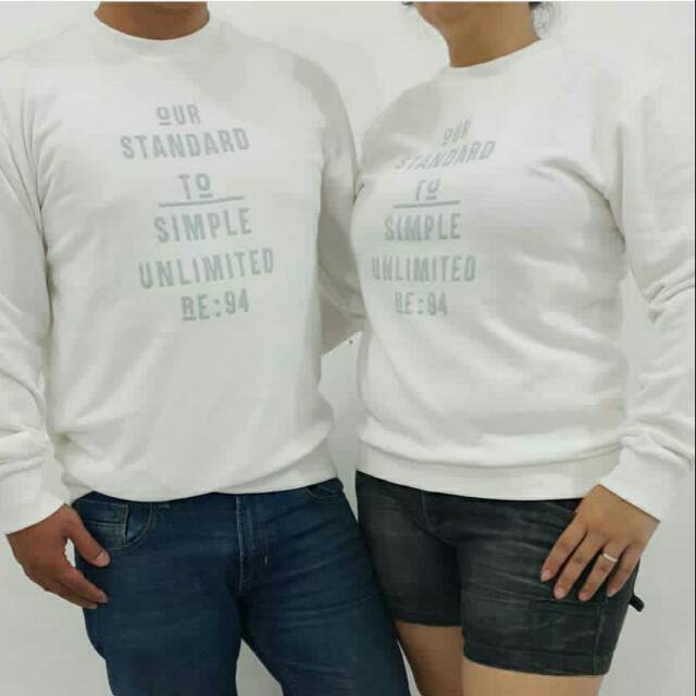 Baju Sweater white- NIX Sweater Unisex White Original