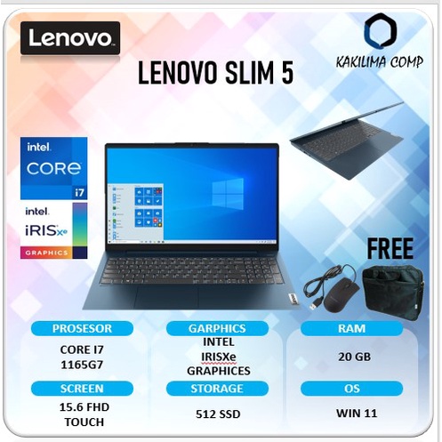 Laptop LENOVO ideapad slim 5 15 touch screen Intel Core i7 1165G7 Ram 20GB/512SSD Win11 15.6FHD