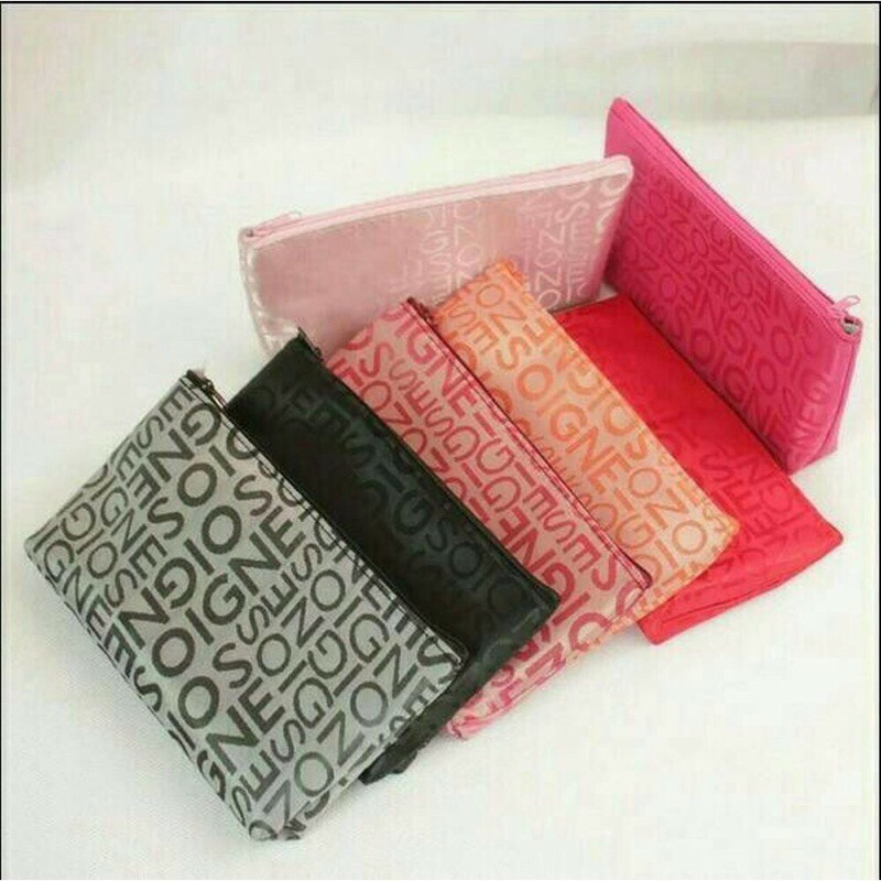 TAS KOSMETIK KOREA MOTIF ABJAD POUCH KOSMETIK KOREA MURAH TAS POUCH