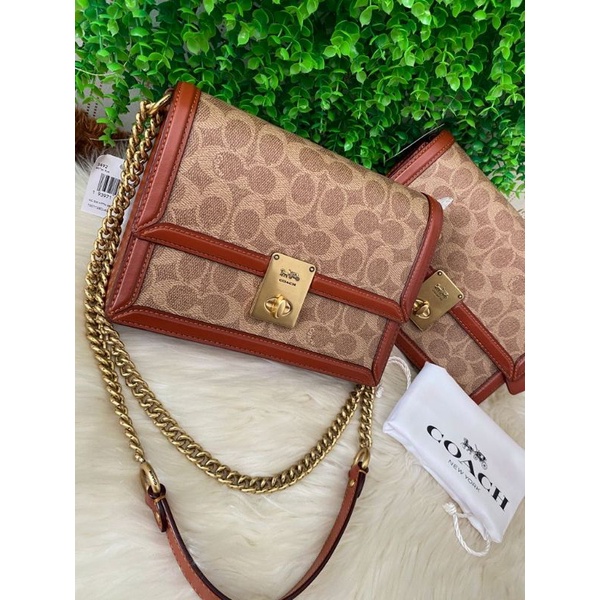 Coach 3492 hutton signature tan rust shoulder bag nwt