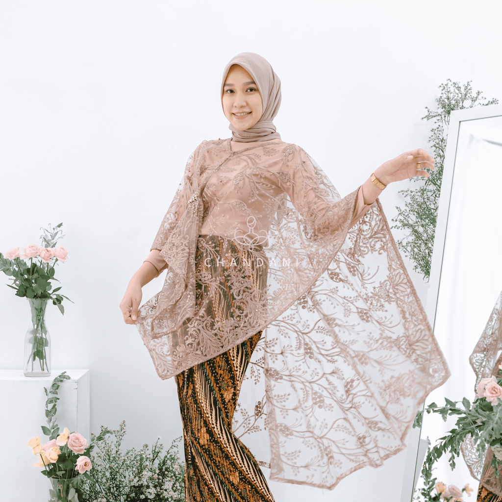 chandani.id • MEMAYU OUTER MOCCA | Outer Kebaya Tulle Tumpal Premium Wisuda Lamaran Seragam Bridesmaid. outer kondangan. kebaya wisuda. outer brokat. by chandani