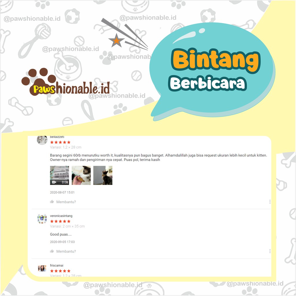 K18 - Kalung Custom Nama Kucing Anjing PU Leather/Kulit Sintetis