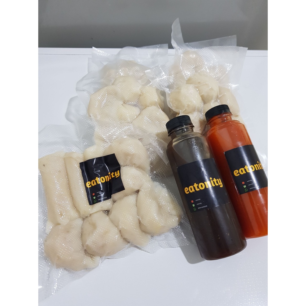 

Pempek bangka asli ikan tenggiri - paket 9 pcs kecil mix
