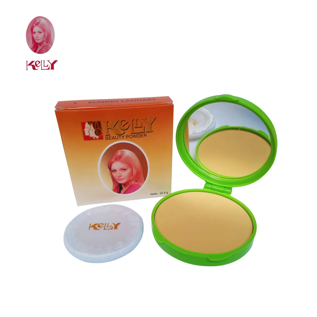 Kelly Beauty Powder Bedak Padat Kelly 22.5gr / Natural Kelly Compact Powder / Bedak Kelly ORIGINAL B