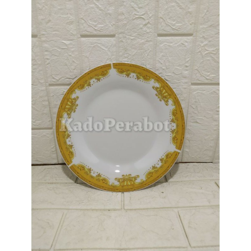 piring keramik ceper 10.5 inch - piring emas keramik - piring keramik