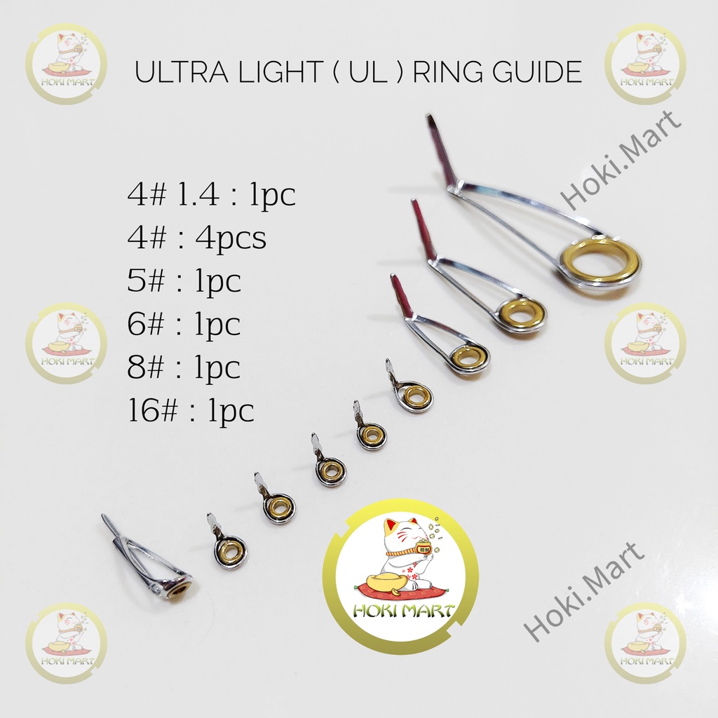 Ring guide / cincin set GOLD pancing Ultra Light ( UL ) untuk custom rod / joran pancing