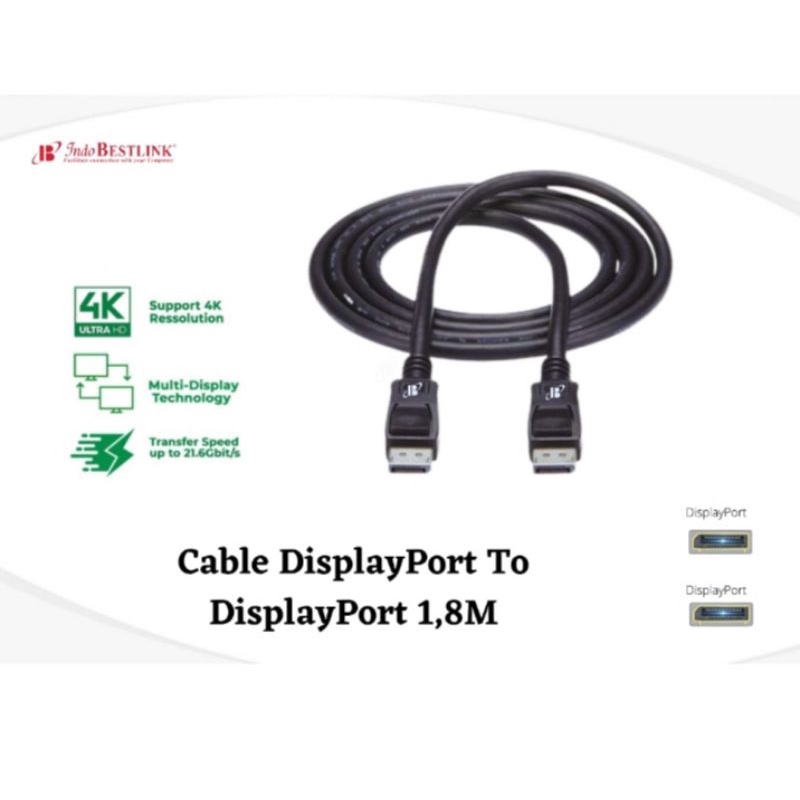 Kabel DisplayPort 1,8meter kabel dp to dp 1,8meter gold plated