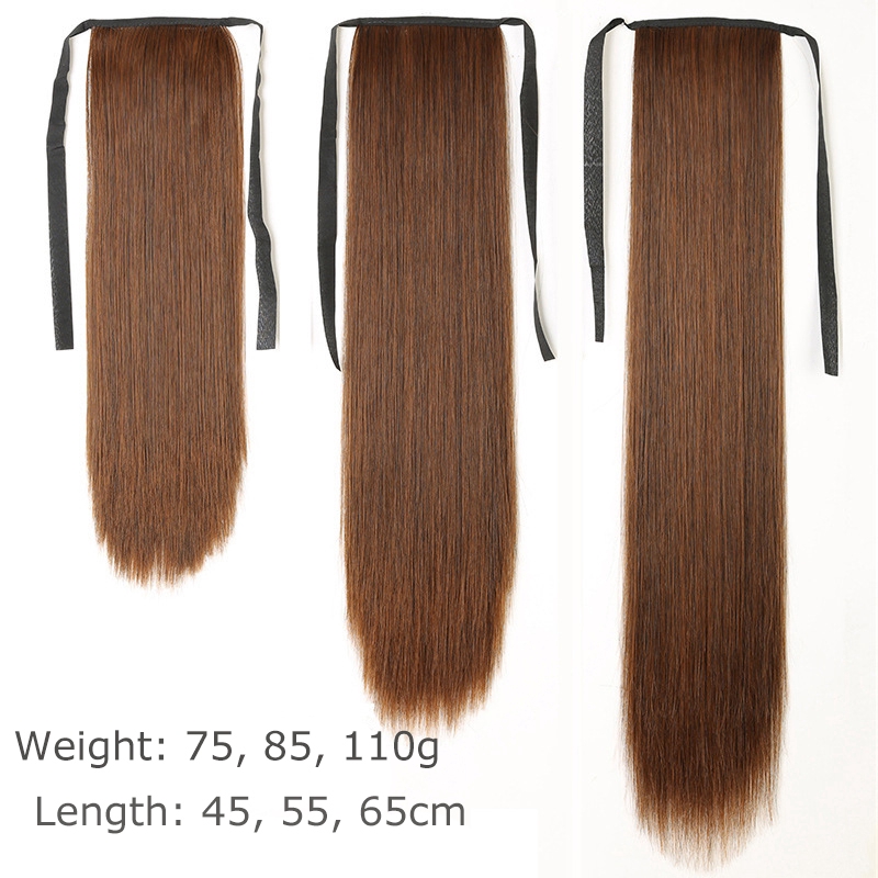 Super Long Straight Smooth Clip-in Synthetic Wig Ponytail/Heat Resistant Fake Hair/Black Brown Hair Ponytail Extended Headwear With Claw