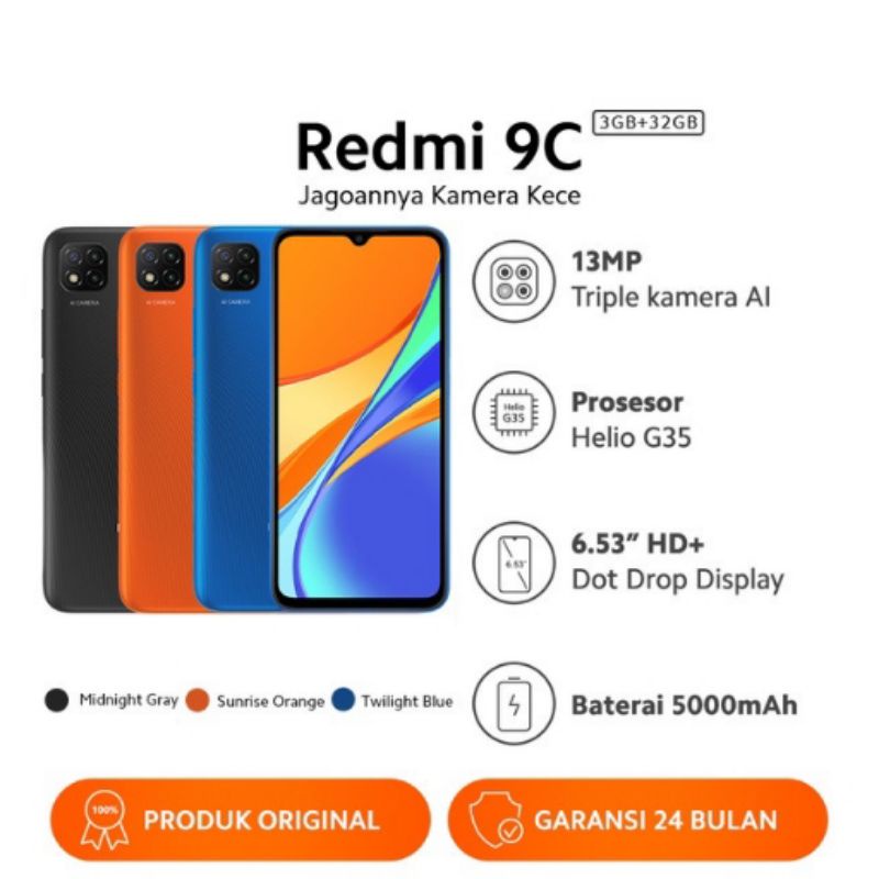 Hp Xiaomi Redmi 9C 3GB+32GB - Garansi Resmi