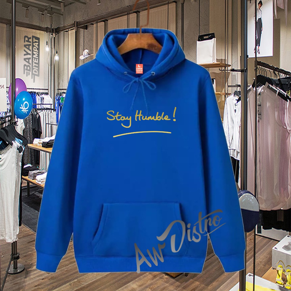 COD Hoodie Distro Stay Humble Gold Premium Quality Sweater Tulisan Jaket Kata-Kata Hoodie Sablon