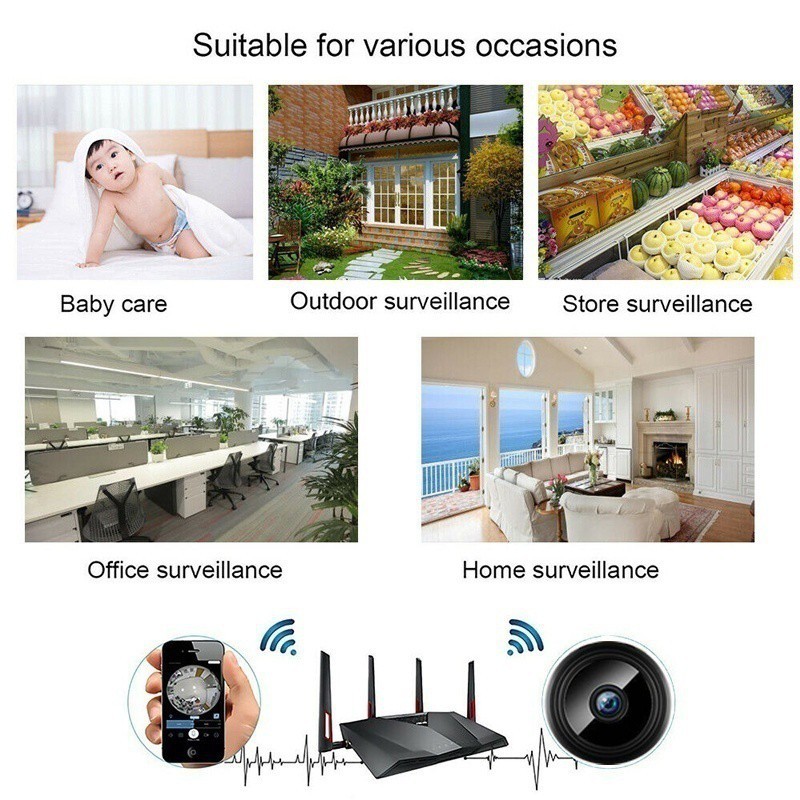 【COD】CCTV Kamera Mini Wifi Full HD 1080P/Perekam Video Yang Lebih /Camcorder Dvr Mini/Modul Ruang IP Kamera Wifi