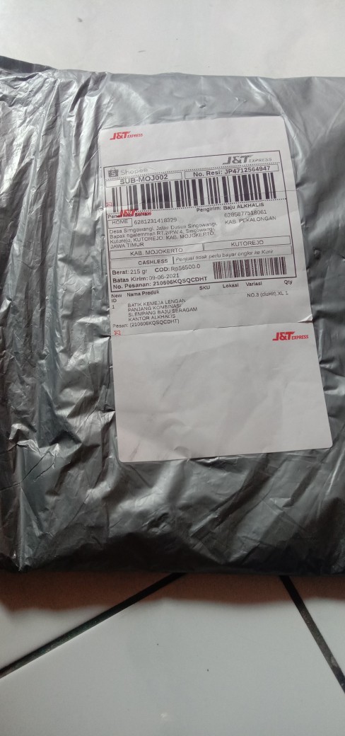 Batik Kemeja Lengan Panjang Kombinasi Slempang Baju Seragam Kantor Alkhalis