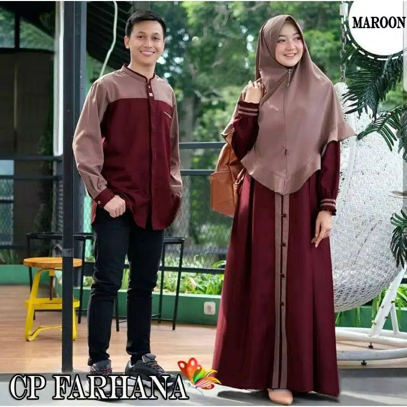 Gamis Couple kasih Pasangan Remaja Modis Kekinian Modern Terbaru 2021 Couple lebaran Suami Istri