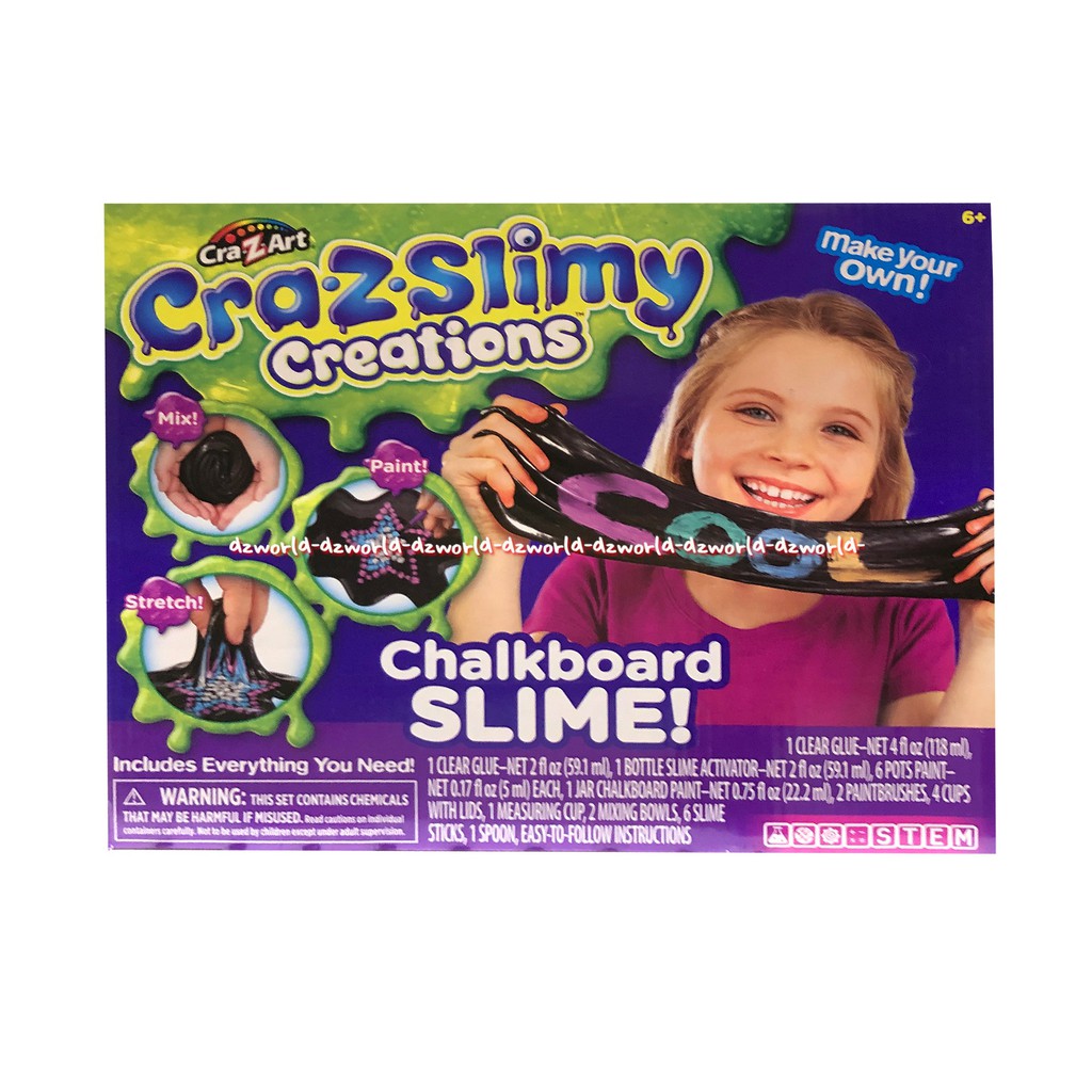 Craz Art Cool Chalkboard Slime Peralatan Mainan Membuat Slime Hitam Papan Tulis