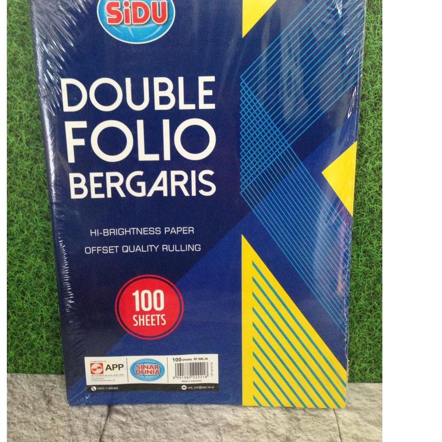 

Diskon!! KODE-770 Kertas/Double Folio Bergaris Sidu 100 Sheets SINAR DUNIA