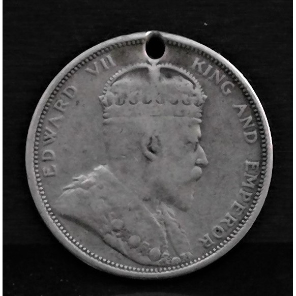 Koin Perak 1 dollar Edward VII King and Emperor thn 1903