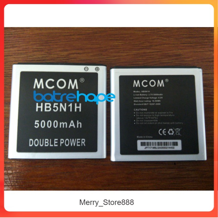 Batere Battery Batre Baterai Mcom Huawei Y320 U30 HB5N1H Y330 U11 Y325 U885 G305T U8818 G3020