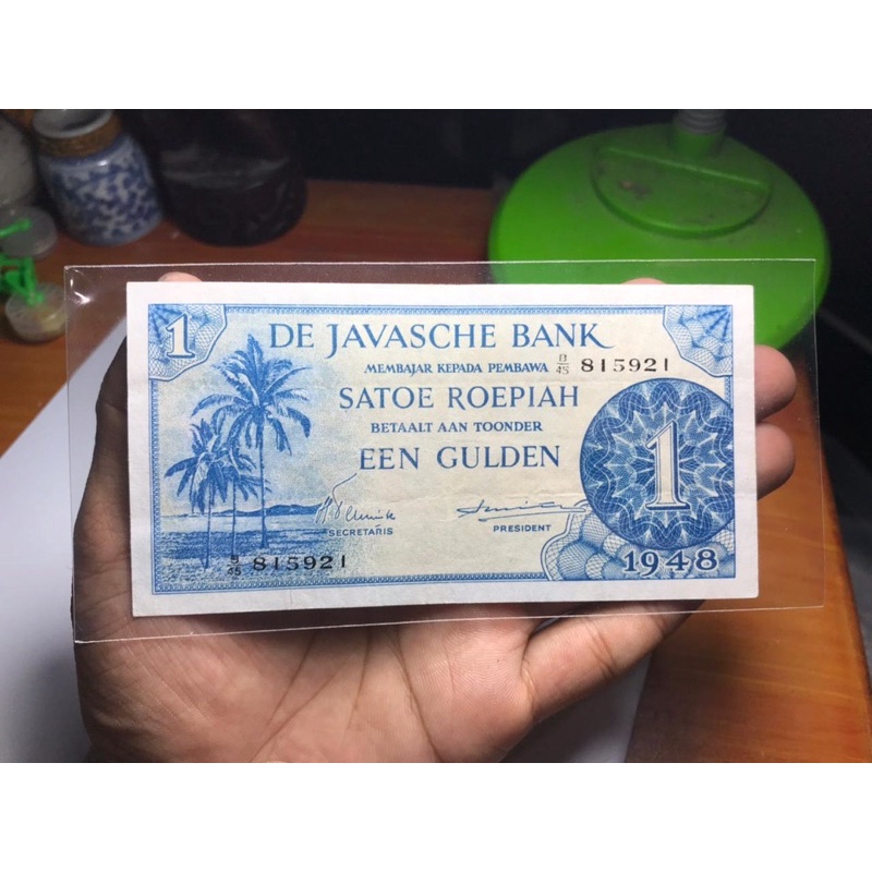 Uang Kuno 1 Rupiah Federal 1946 Biru