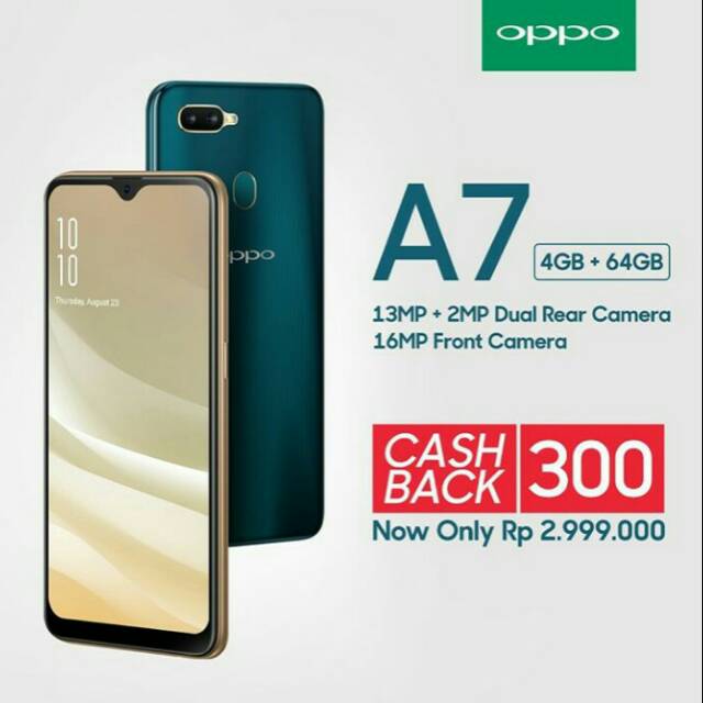 Hp handphone OPPO A7 RAM 4GB ROM 64GB
