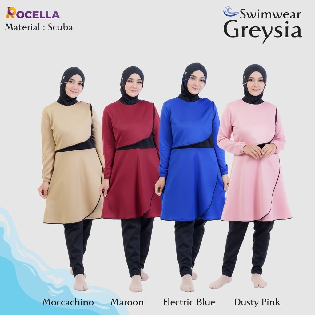 (TERBARU) Baju Renang Muslimah - Swimwear Muslimah - Pakaian Renang Muslimah - Swimwear Marina Greysia