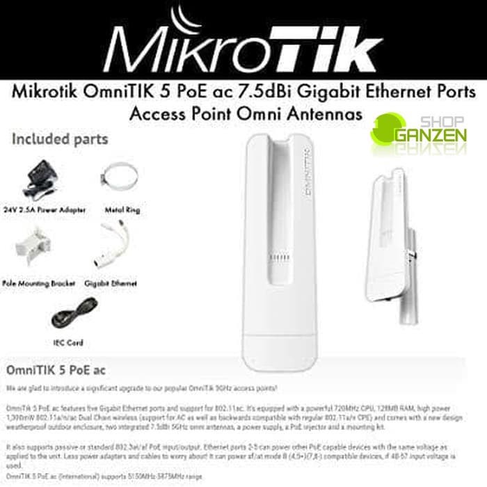 Mikrotik OmniTIK-AC-PoE (RBOmniTikPG-5HacD) / omnitik ac poe