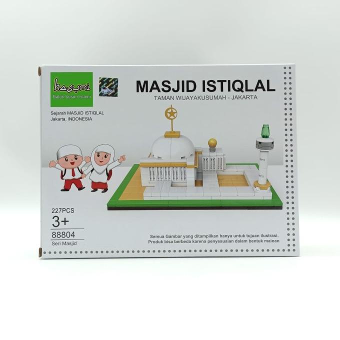 Basumi Masjid Istiqlal Miniatur Mainan Balok Lego Susun