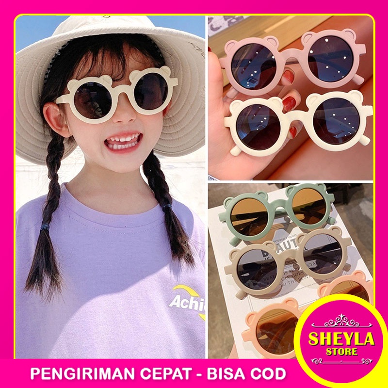 Kacamata Anak Fashion Lucu Karakter Beruang / Kacamata Anak Cowok Cewek High Quality Import / Kacamata Anak Lucu Murah / TS-98