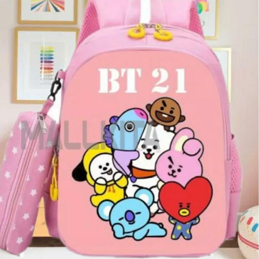 [KODE HS6UZ] TAS RANSEL ANAK SEKOLAH TK SD BTS21//RANSEL ANTI AIR