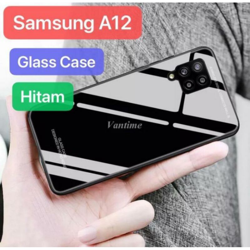 SAMSUNG GALAXY A22 / M62 / M12 / A12 CASE TEMPERED COLOR HARD CASING ARMOR SILICON COVER GLASS CASE
