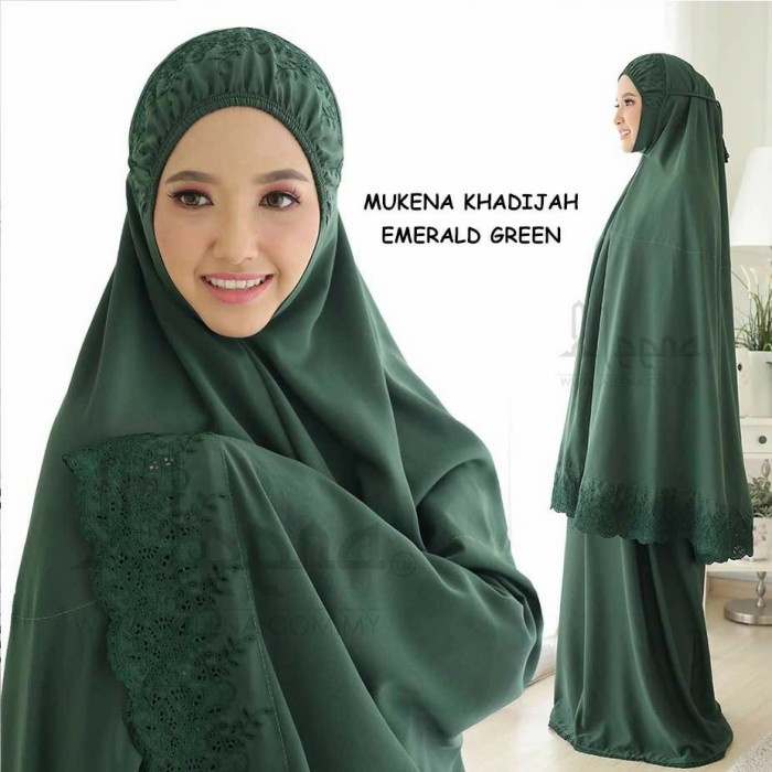 TERLARIS MUKENAH KHADIJAH MUKENA KHADIJAH PASTELEENA MUKENA DEWASA - EMERAL GREEN