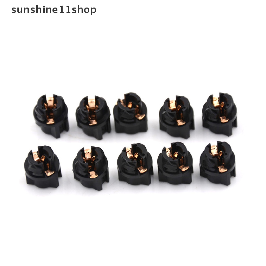 (SHO) 10pcs T5 Socket Twist Lock Panel Instrumen Lampu Bohlam Dashboard Mobil