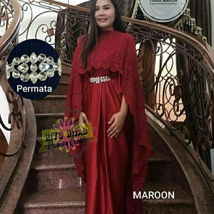 Baju Gamis Kaftan Permata Brukat Tiara wanita  ER-420