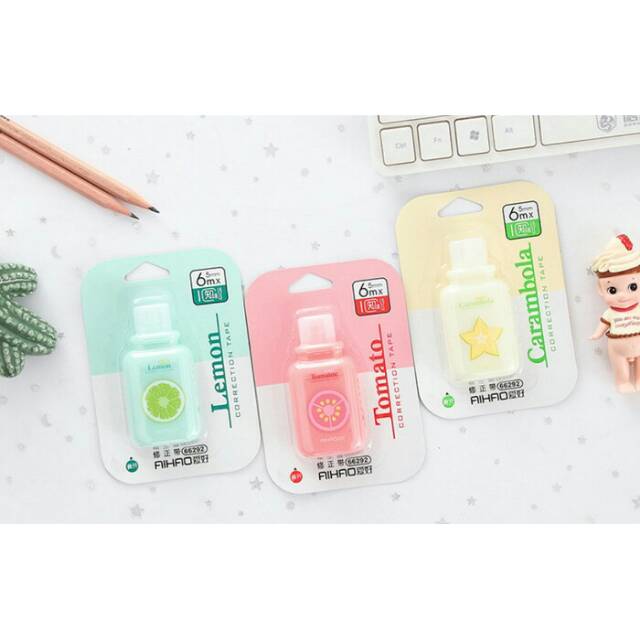 

Correction Tape Fruit Carambola ,Lemon,Tomato 6m