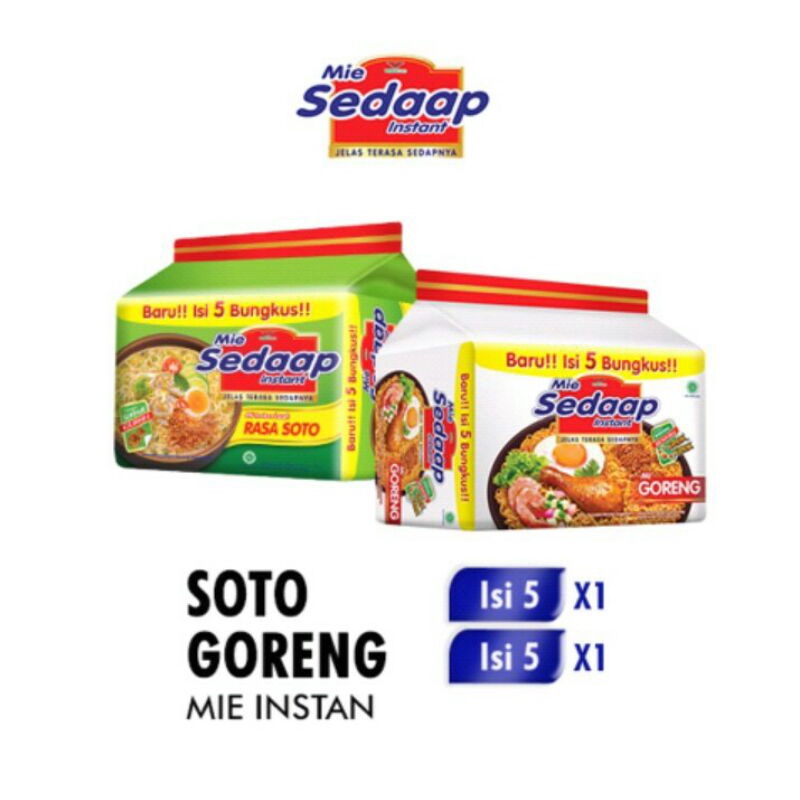 

Paket Mie sedaap soto dan mie sedaap goreng