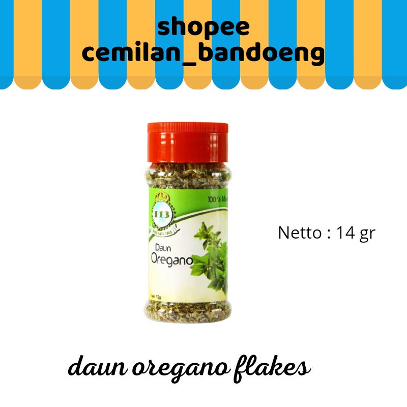 daun oregano flake 113 kemasan botol 14gr