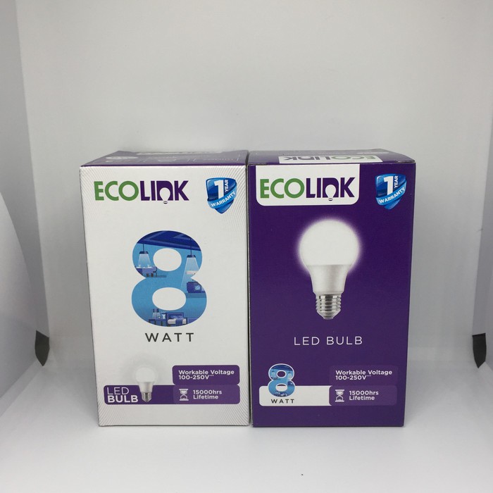 Ecolink LED Bulb 8 W Lampu LED E27 8Watt Ecolink Bohlam Bulb 8 Watt LED Ecolink 8W 6000 K dan 3000 K