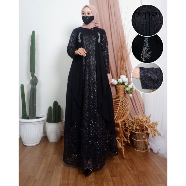 Gamis brukat seruty//gamis lebaran//gamis muslim//ganmis lebaran