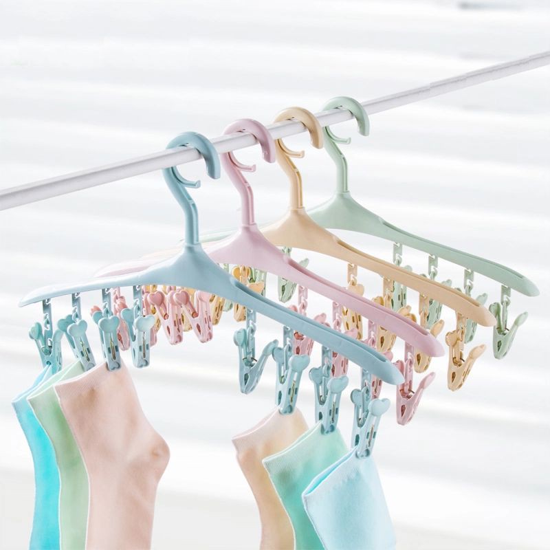 Hanger baju 8 klip rotating 360/Hanger kaus kaki syal celdam baju