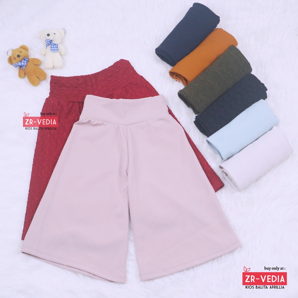 Kulot Polos Uk. 8-10 Tahun / Celana 3per4 Anak Perempuan Murah Pants Adem Cullotes Celana Pendek