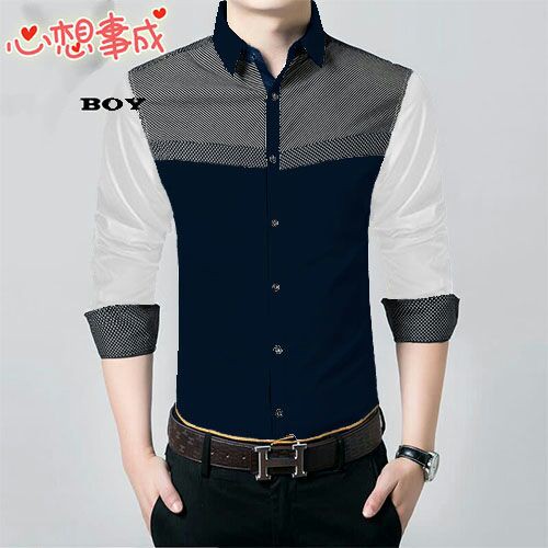 [kem Boy Navy AK] kemeja pria katun stretch Varian warna