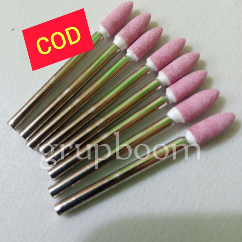 MATA BOR ASAH 4MM GRINDING STONE BATU POLES GERINDA 3X4X10mm MINI GRINDER KERUCUT LANCIP