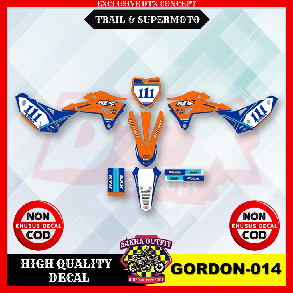 Decal klx gordon decal gordon decal klx gordon full body decal body gordon stiker motor stiker varia