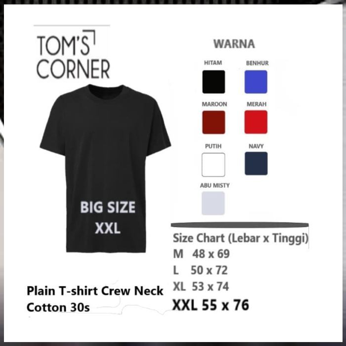 BS kaos oblong polos JUMBO | kaos polos BIG SIZE katun 30s | t-shirt pria - Maroon