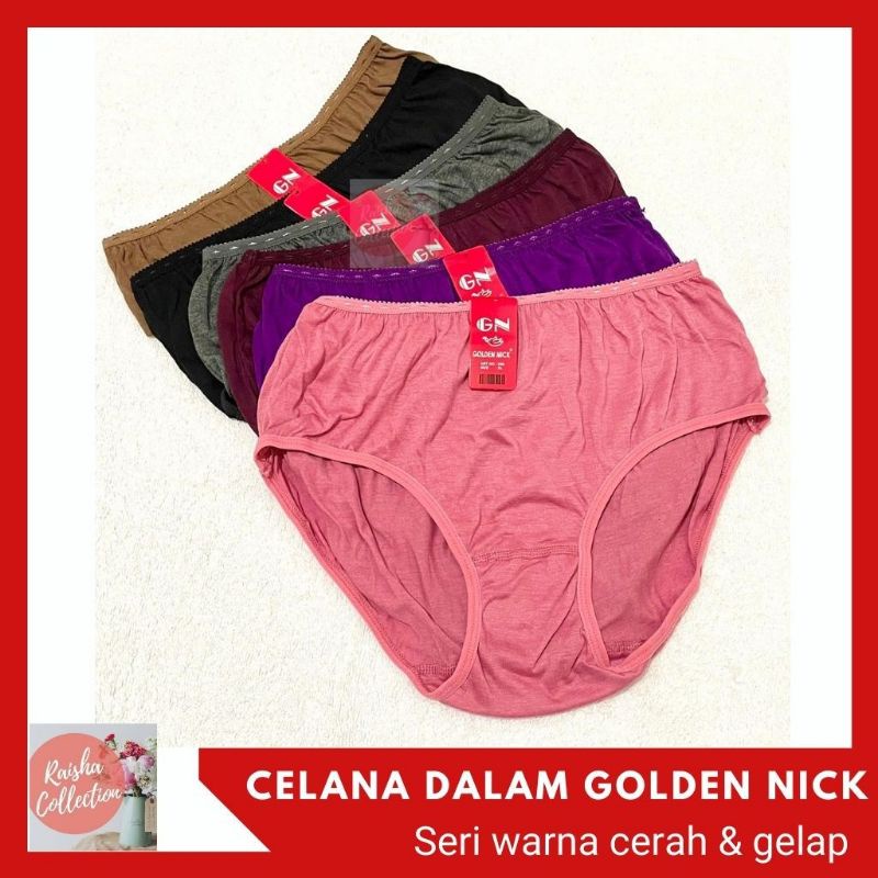 CD GN 937&amp;939 bahan katun adem termurah | celana dalam wanita golden nick polos jumbo