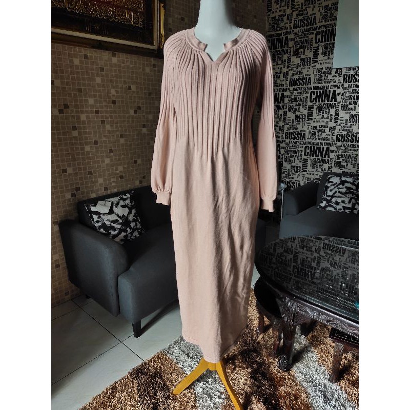 Long Dress Rajut Lengan Balon Brand by Buru Judy