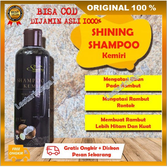 [BISA COD] Shining Shampo Kemiri Mengatasi Uban dan Rambut Rontok ORIGINAL BPOM