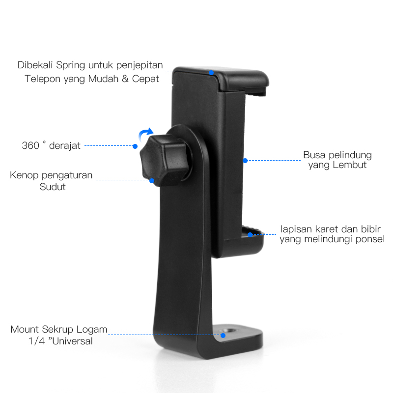 【Ready】Tripod Phone Mount Adapter Compatible with Phone Camera Stand Cell Phone Attachment Clip Clam