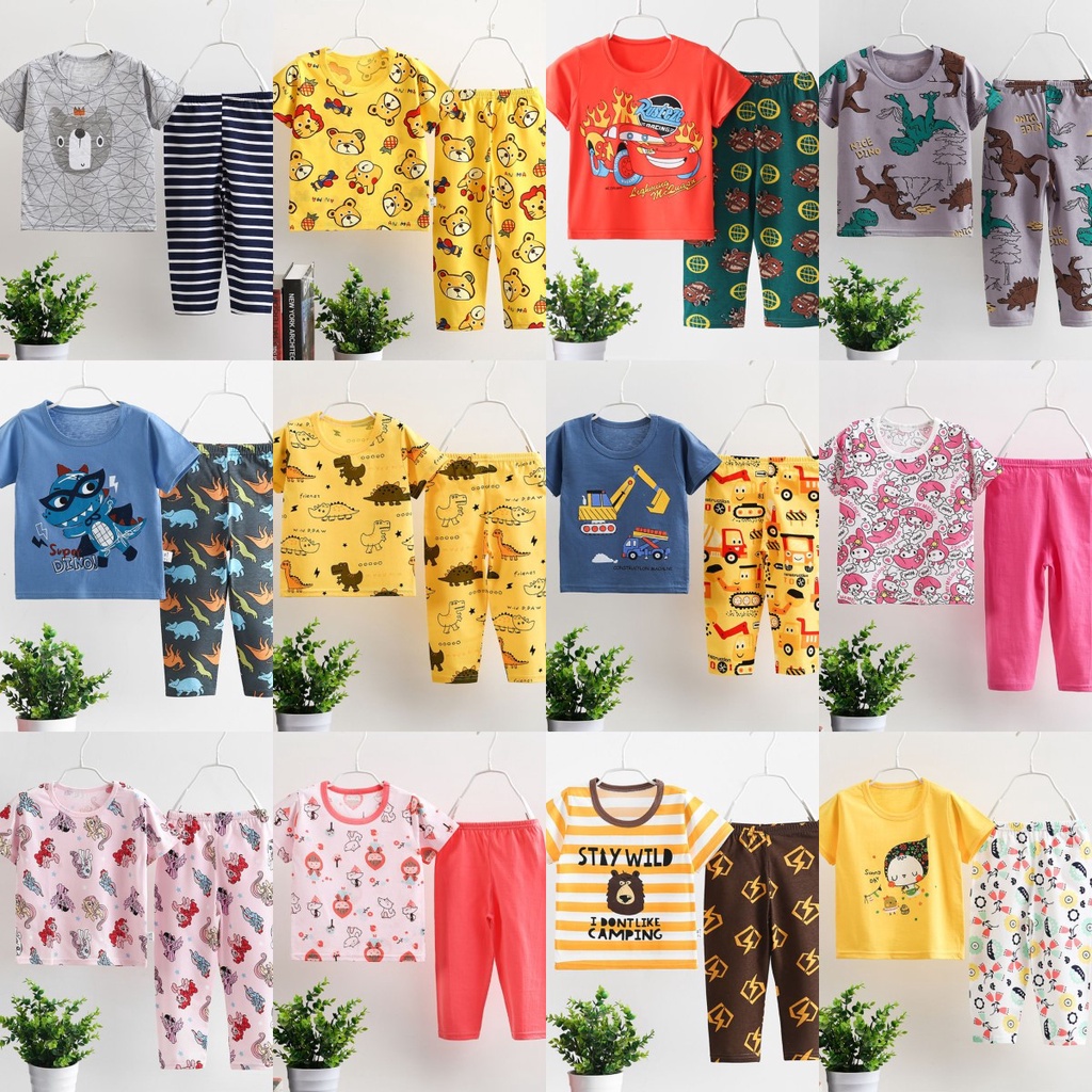 BABY STORE01 - BJC SETELAN ANAK 0-3 TAHUN PIJAMA ANAK BAJU ANAK BAJU PENDEK DAN CELANA PANJANG 1-11