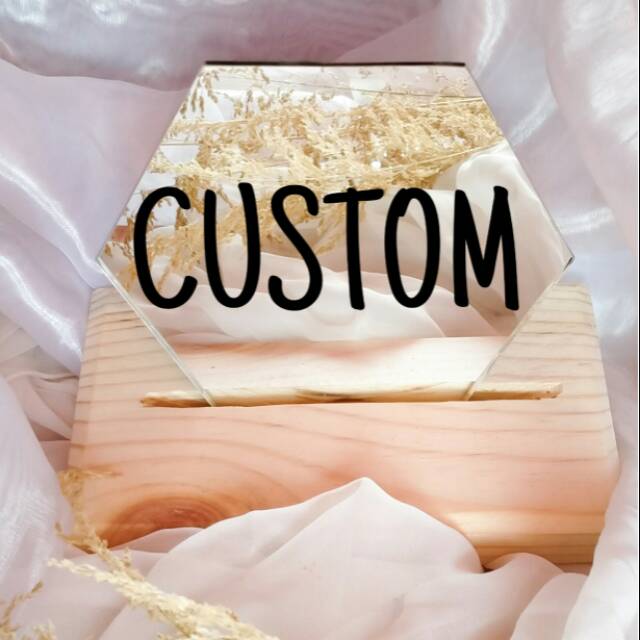 Hexagonal kecil/Cermin aesthetic/cermin lukis/painted mirror