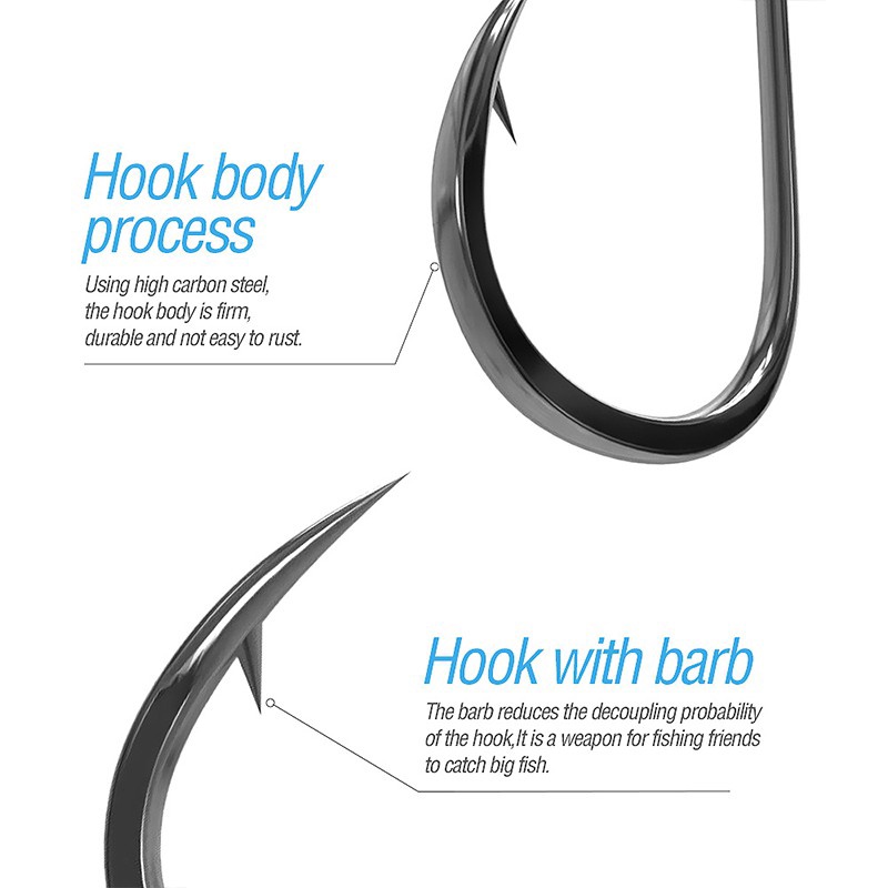 50pcs/Set Fishing Hook Carbon Steel Crank hook For Soft Worm Lure Bass Barbed Carp Fishing Hooks